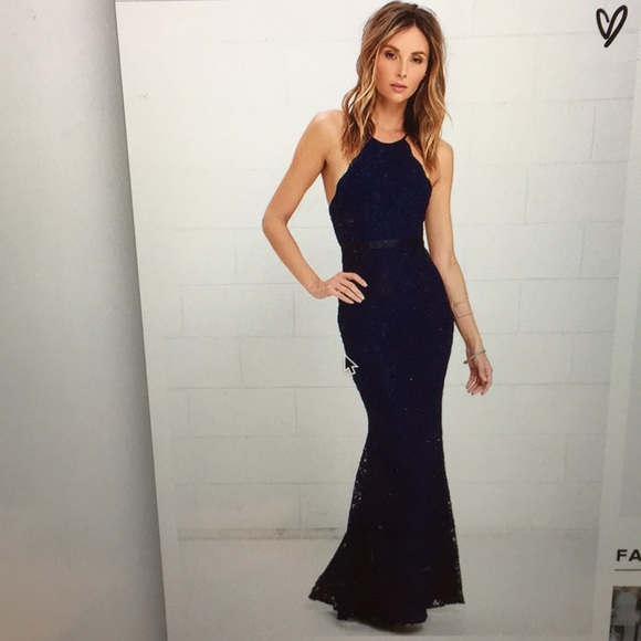 NWT Lulus Zenith Navy Blue Lace Dress - Picture 8 of 8